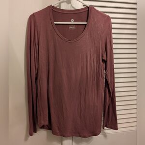 Kindred Bravely Long Sleeve Bamboo Long Sleeve Nursing Top in Dusty Rose